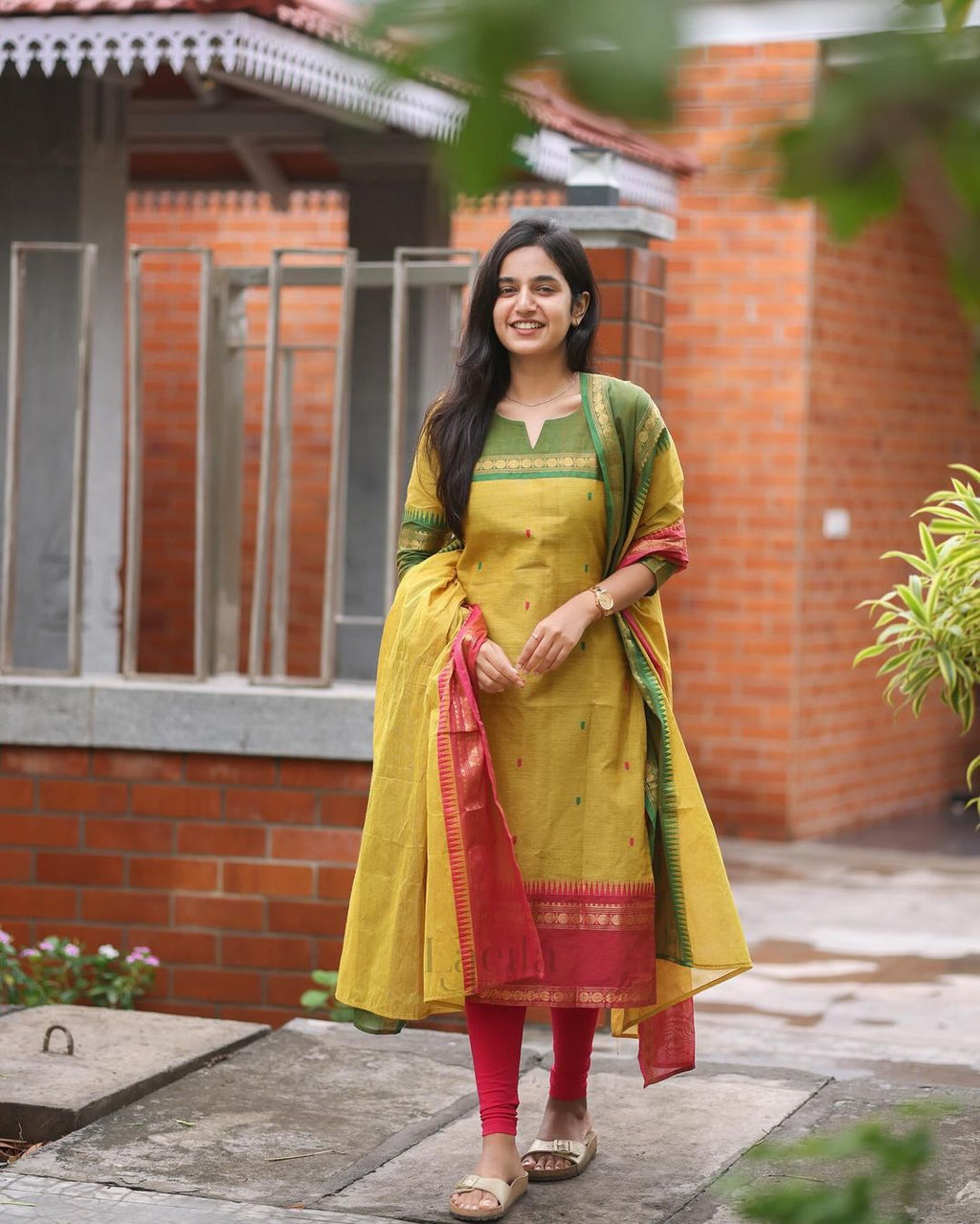 Elegant Yellow Kurti, Leggings, and Dupatta Set for Festive Wear